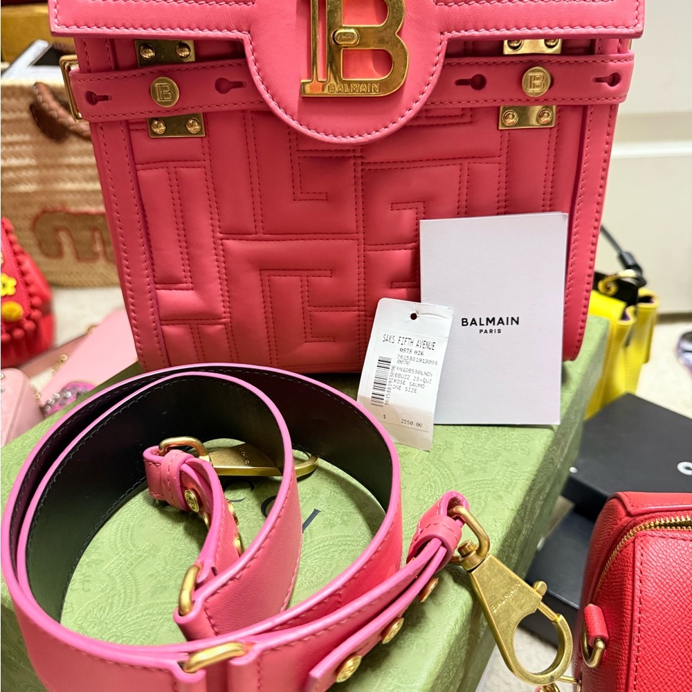 Balmain Pink Mini Bag with Gold Accents